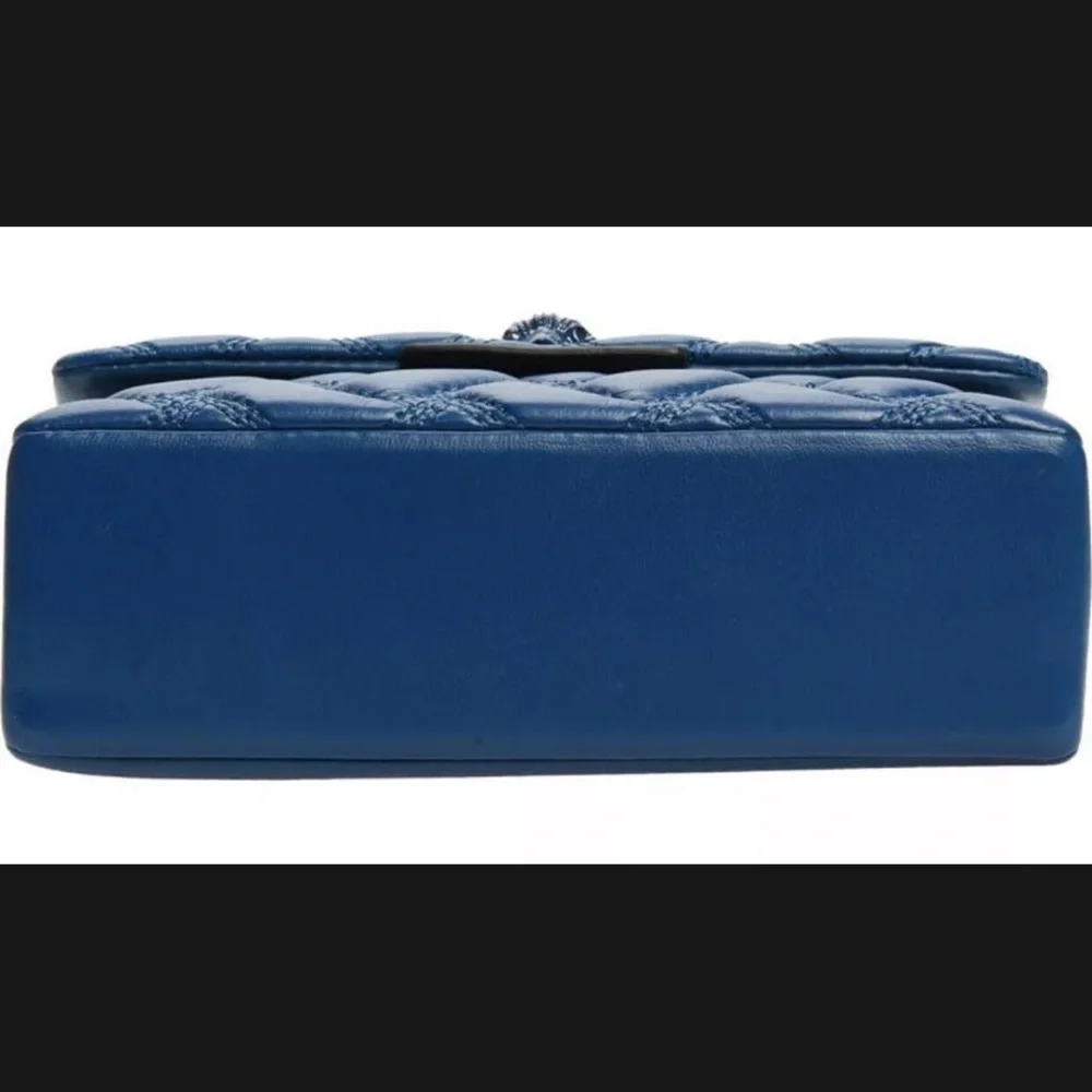 Kurt Geiger London Mini Kensington Leather Drench Blue Convertible Crossbody Bag - Picture 5 of 8